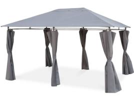 Pérgola com Cortis ALICE'S GARDEN Divio (Cinzento - 3x4m)