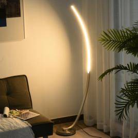 HOMCOM lâmpada terrestre Base metálica e pedal Elegante forma de curva luz amarela LED 50x 23x 149cm