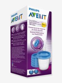Lote de 5 frascos de conservação para leite materno, da Philips AVENT azul medio liso