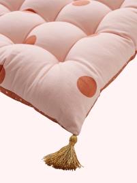 Colchão para o chão com borlas, Bolas Pequenas & Grandes rosa medio estampado