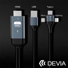 Devia Cabo HDMI Para Micro USB / Usb-C / Lightning 2 Metros