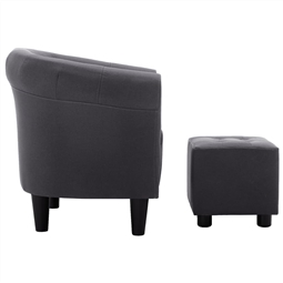 2 pcs conjunto de poltrona e banco tecid