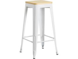 Banco de Cozinha Forte THINIA HOME com Assento de Madeira 43x43x77cm