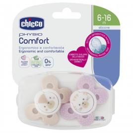 Chicco Physio Comfort Chupeta Silicone Rosa 6-16m x2