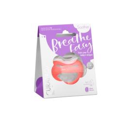 Curaprox Baby Breathe Easy Chupeta Size 1 7kg-10kg (7-18M) x 1 Chupeta Silicone Coral + Caixa de Esterilização e Transporte