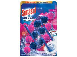 Bloco Sonasol Sanitário Wc Blue Active Floral 3x50g