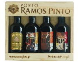 Conjunto Caixa Madeira Ramos Pinto Com 4 Miniaturas 0.360l