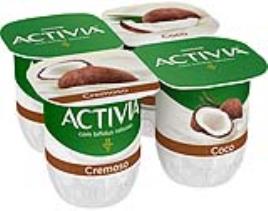 Iogurte Activia Bifidus Cremoso Côco 4x120g