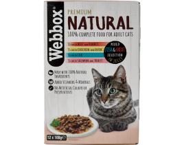 Comida Húmida Para Gato Natural Webbox Seleção De Peixes E Carnes Em Geleia 12x100g