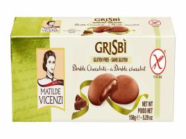 Bolachas Vicenzi Grisbi Chocolate Duplo Sem Glúten 150g