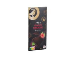 Chocolate Auchan Gourmet Negro 55% Com Pedaaços Framboesas 100g