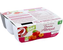 Tacinha Fruta Auchan Baby Bio Maçã E Alperce 4x100g