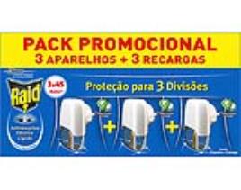 Insecticida Raid Eléctrico Líquido Aparelho 3x45noites 3x27ml