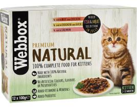 Comida Húmida Para Gato Natural Webbox Saquetas Para Gatinhos 12x100g