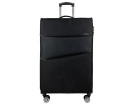 Mala De Viagem Grande Flexível Airport Preto 8 Rodas 75cm