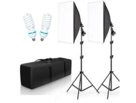 Kit 2 SoftBoxes com Tripés Extensíveis Até 200 cm e Saco de Transporte