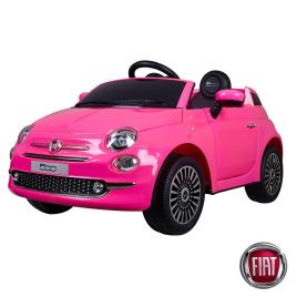 Carro Fiat 500 Rosa 12V c/ Controlo Remoto