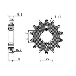 Sunstar Sprockets 520 Pitch 38014 Steel Front Sprocket  14t