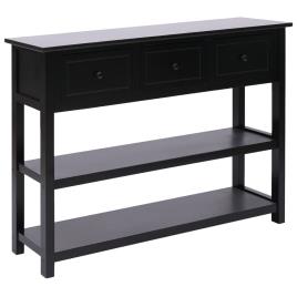 vidaXL Aparador 108x30x76 cm madeira paulownia maciça preto