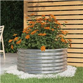 vidaXL Vaso/floreira de jardim aço revestido a pó 80x80x36 cm prateado