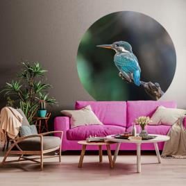 WallArt Papel de parede circular 'The Kingfisher' 142,5 cm