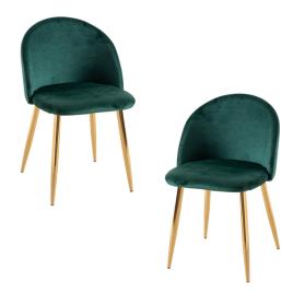 Presentes Miguel - Pack 2 Cadeiras Vint Veludo Golden - Verde