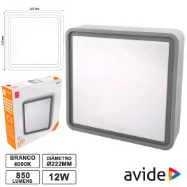 Painel LEDS Quadrado 12W 222mm 4000k 850lm Ip54 