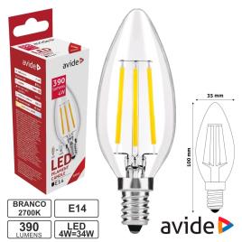 Lâmpada Led E14 Vela Filamento 4w 230v 2700k 390lm 