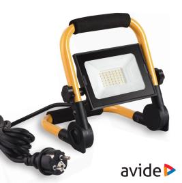 Foco LED 50W 230V 4000K 3500lm Preto IP65 c/ Suporte AVIDE