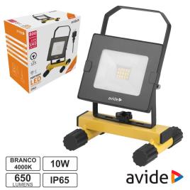 Foco LED 10W 230V 4000K 800lm Preto IP65 c/ Suporte 