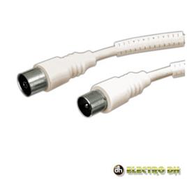 Cabo Coaxial Macho/Fêmea Branco 1.5m Filtro Ferrite Edh