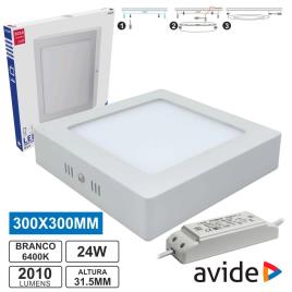 Painel Leds Quadrado Superfície 24w 300mm 6400k 2010lm 