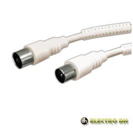 Cabo Coaxial Macho/Fêmea Branco 5 Filtro Ferrite Edh