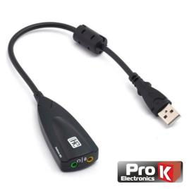 Adaptador Placa Som USB 7.1 C/ 2 Fichas Jack 
