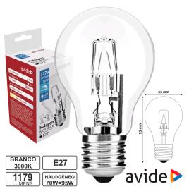 Lâmpada E27 70w=95w 230v Halogéneo Clássica 1179lm Avide