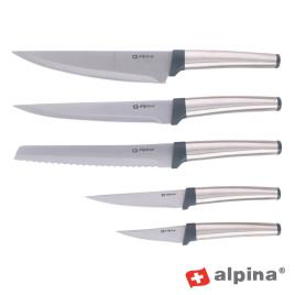 Conjunto 5 Facas Cozinha Aço Alpina