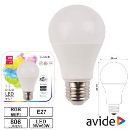 Lâmpada E27 Dimável 9W LED Globo RGBW WIFI 806lm 