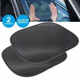 CORTINA DE SOL ESTÁTICA P/ CARRO 2X PRETO