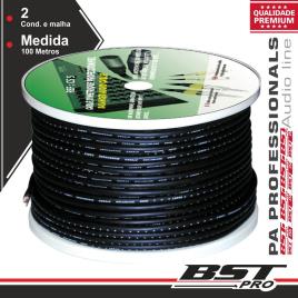 CABO MICROFONE 2 CONDUTORES + MALHA ROLO 100M BSTPRO