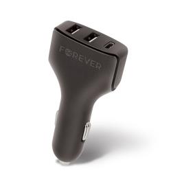 Adaptador Ficha Isqueiro 2xusb E 1xusb-C 4.8a Forever