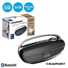 Coluna Bluetooth Vintage 20w C/ Sub Usb/Aux Preto Blaupunkt