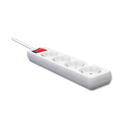 Tomada C/ 4  Saídas C/ Interruptor 1.5m Phasak Branco