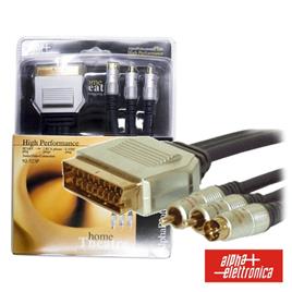 CABO PROFISSIONAL SCART MACHO / 2RCA-SVHS MACHO 1.5M BLISTER