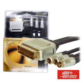 Cabo Scart Macho / 2 Rca Macho + 1 Svhs Macho 1.5m