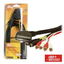 CABO SCART MACHO / 2SVHS-4RCA ÁUDIO MACHO 1.5M BLISTER