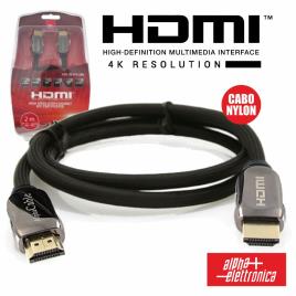 Cabo Hdmi Dourado Macho / Macho 2.0 4k Pro Nylon 2m