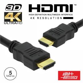 Cabo Hdmi Dourado Macho / Macho 2.0 4k Preto 5m