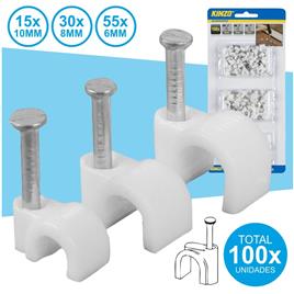 Pack Abraçadeiras Diversas c/ Prego 6/8/10mm (100 pcs) - 