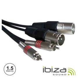 CABO 2-XLR 3P MACHO / 2-RCA MACHO 1.5M IBIZA