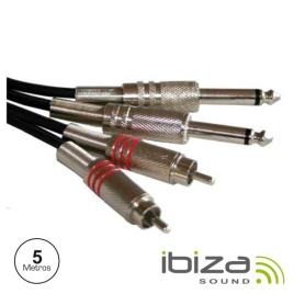 CABO 2-JACK 6.35MM MACHO / 2-RCA MACHO MN 5M IBIZA